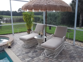 Fiberglass Outdoor Wicker Furniture Adjustable Chaise Lounge
