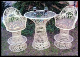 Fiberglass Outdoor Wicker Furniture Swivel Bar stools with arms